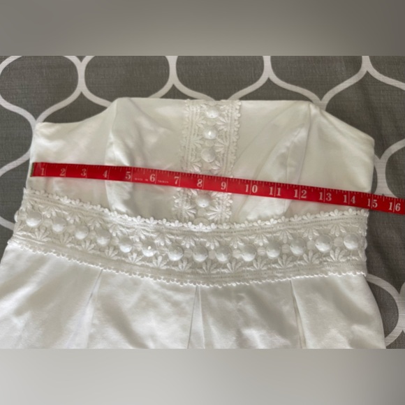 Lilly Pulitzer Betsey White Faille Beaded Strapless White Dress. EUC SIZE 6. - Picture 9 of 9